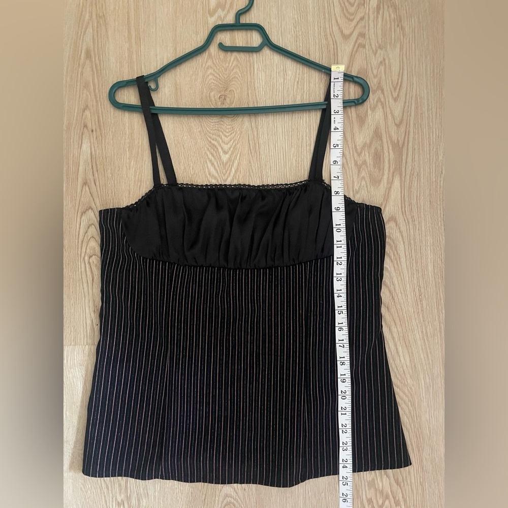 Y2K Gothic Pinstripe Cami XL Morbid Threads Mall Goth Layer Top - Picture 9 of 14